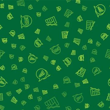 Set line Data analysis, Pie chart infographic and Financial growth decrease on 库存插图