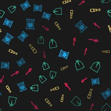 Set line Decree, parchment, scroll, Pirate sack, Spyglass telescope lens and 스톡 일러스트