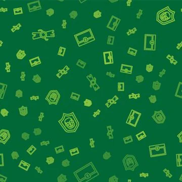 Set line Decree, parchment, scroll, Shield with pirate skull and Antique Illustrazione stock