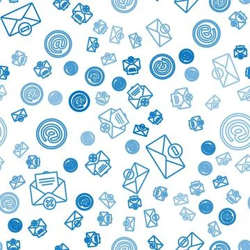 Set line Delete envelope, Delete envelope and Mail and e-mail on seamless Illustrazione stock