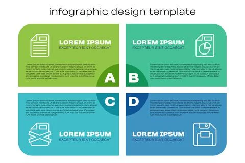 Set line Delete file document, File, Floppy disk and Document with graph chart Stock Illustration