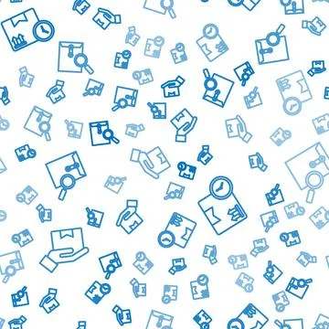 Set line Delivery hand with boxes, Cardboard box and fast time and Envelope with Stock Illustration