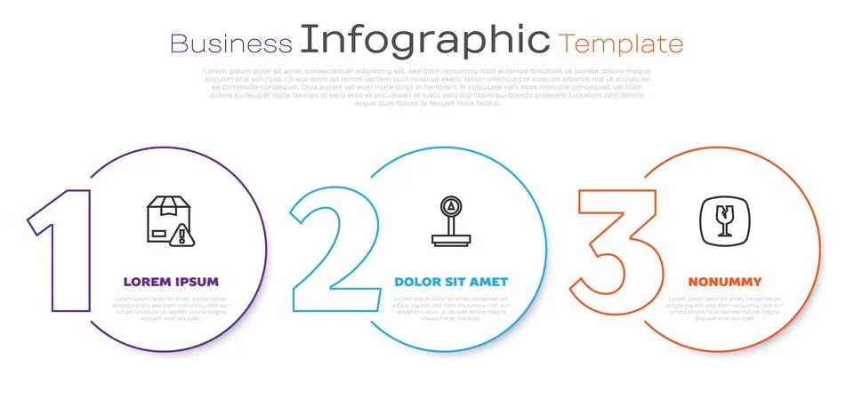 Set line Delivery security with shield, Scale and Fragile broken glass. Business 스톡 일러스트