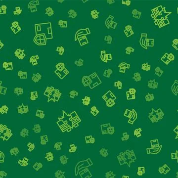 Set line Delivery security with shield, Car accident and insurance on seaml.. Stock Illustration