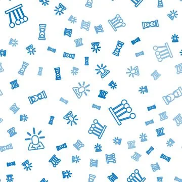 Set line Depression, Pendulum and Old hourglass on seamless pattern. Vector Stock Illustration