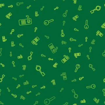 Set line Digital door lock, Old key and Key on seamless pattern. Vector Stockillustratie