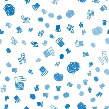 Set line Digital door lock, Fingerprint and Palm recognition on seamless pattern Stock Illustration