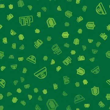 Set line Digital door lock, Motion sensor and Fingerprint on seamless pattern Stock Illustration