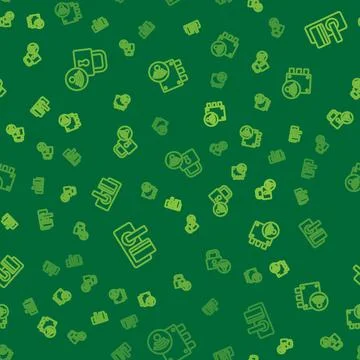 Set line Digital door lock,  and  on seamless pattern. Vector Illustrazione stock