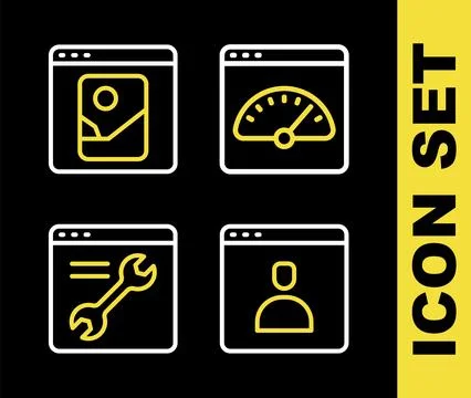 Set line Digital speed meter, Create account screen, Browser setting and Ph.. イラスト素材