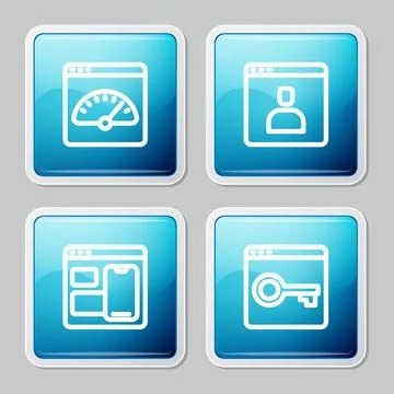 Set line Digital speed meter, Create account screen, Web developer programm.. Stockillustratie