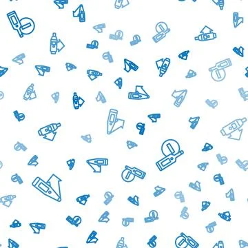 Set line Digital thermometer, and on seamless pattern. Vector Illustrazione stock