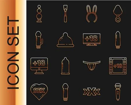 Set line Dildo vibrator, Play Video with 18 plus content, Mask long bunny e.. イラスト素材