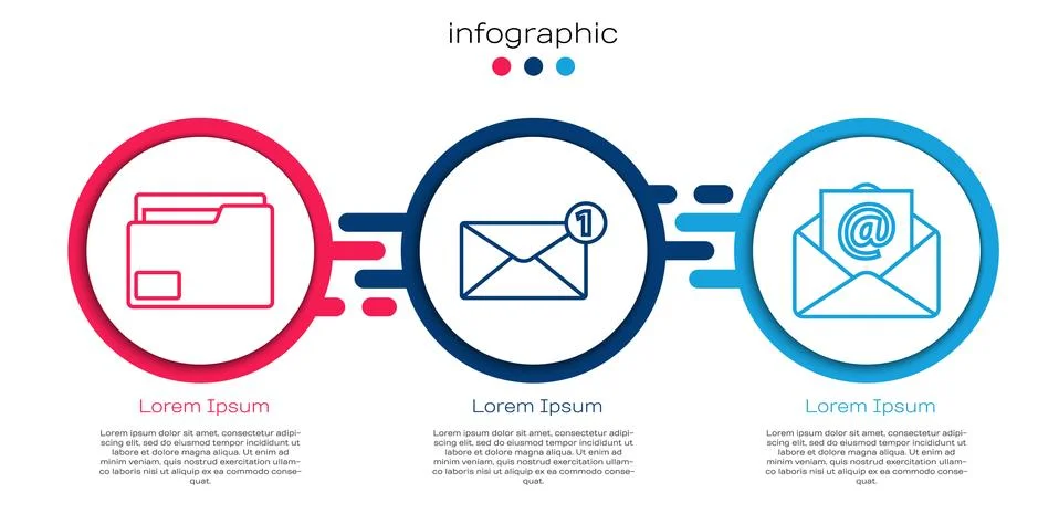 Set line Document folder, Envelope and Mail and e-mail. Business infographic Stock Illustration