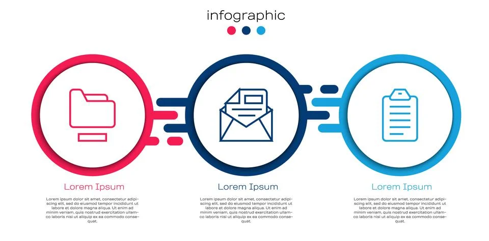 Set line Document folder Mail and e-mail and To do list or planning. Business Illustrazione stock