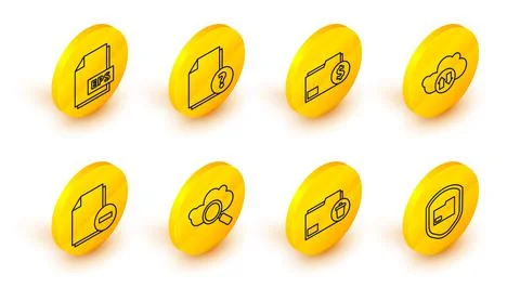 Set line Document folder protection, Delete, Search cloud computing, with minus イラスト素材