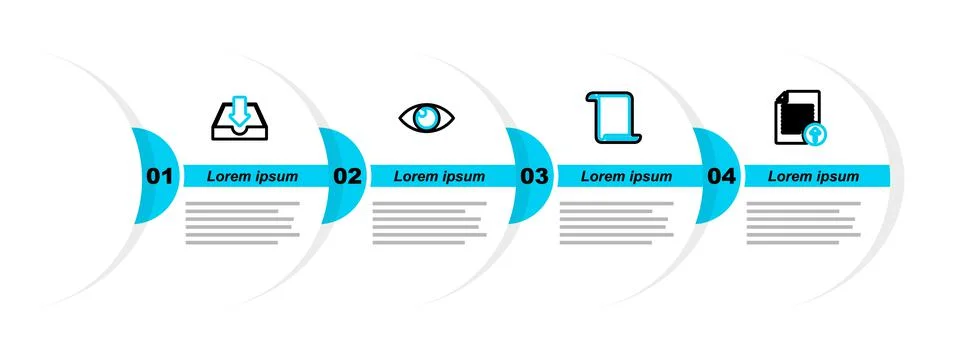 Set line Document protection, Paper scroll, UV and Shit icon. Vector Stock Illustration