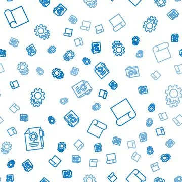 Set line Document settings and pen, Graphing paper for engineering and Gear on 스톡 일러스트