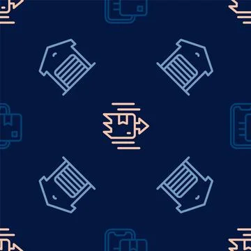 Set line Document tracking marker, Warehouse and Carton cardboard box on Stockillustratie