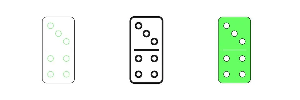 Set line Domino icon isolated on white background.  Vector Illustrazione stock