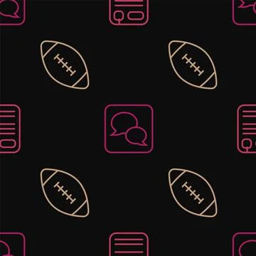 Set line Dossier folder, American football ball and Speech bubble chat on Illustrazione stock