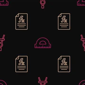 Set line Drawing compass, Function mathematical symbol and Protractor on Stock Illustration