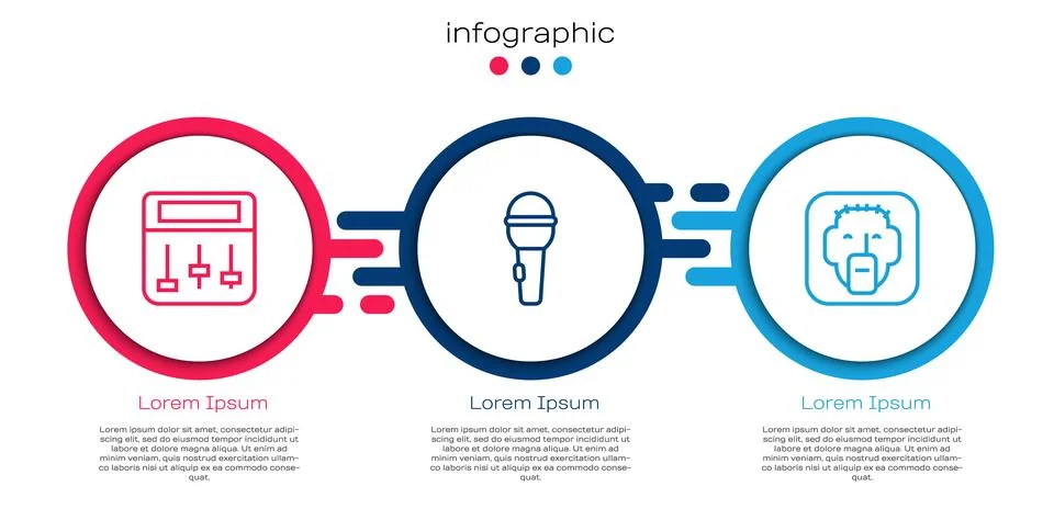 Set line Drum machine music, Microphone and Rapper. Business infographic te.. Illustrazione stock