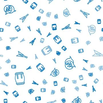 Set line Drum, Music note, tone and Electric bass guitar on seamless pattern Stock Illustration