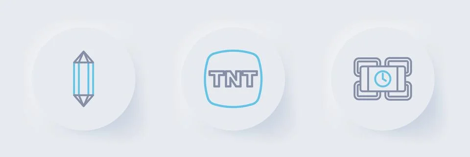 Set line Dynamite,  and Gem stone icon. Vector 库存插图