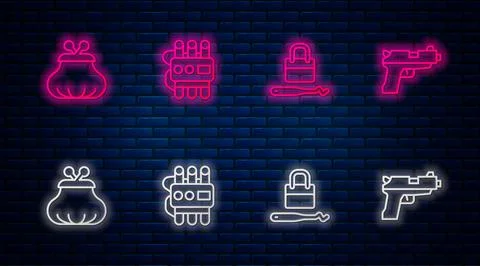 Set line Dynamite and timer clock, Lock picks for picking, Wallet and Pistol gun 스톡 일러스트