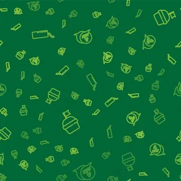 Set line Dynamite bomb, Cake and USA Independence day on seamless pattern Stock Illustration