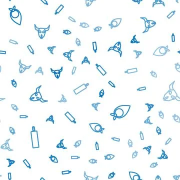 Set line Dynamite bomb, Cowboy bandana and Buffalo skull on seamless pattern Stock Illustration