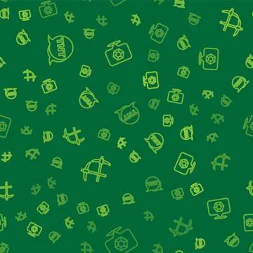 Set line Dynamite, Pickaxe and Gem stone on seamless pattern. Vector 스톡 일러스트