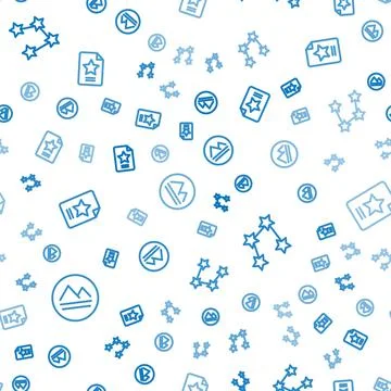 Set line Earth element, Star constellation zodiac and on seamless pattern Stock Illustration