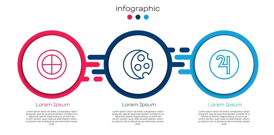 Set line Earth globe, Eclipse of the sun and Symbol Jupiter. Business infog.. Stock Illustration