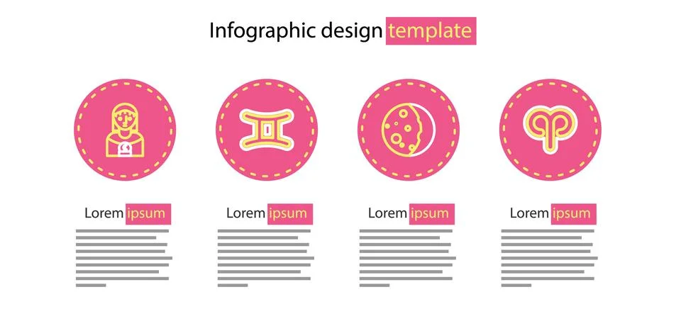 Set line Eclipse of the sun, Aries zodiac, Gemini and Astrology woman icon... 스톡 일러스트