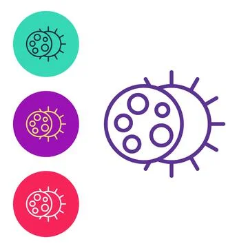 Set line Eclipse of the sun icon isolated on white background. Total sonar Stock Illustration