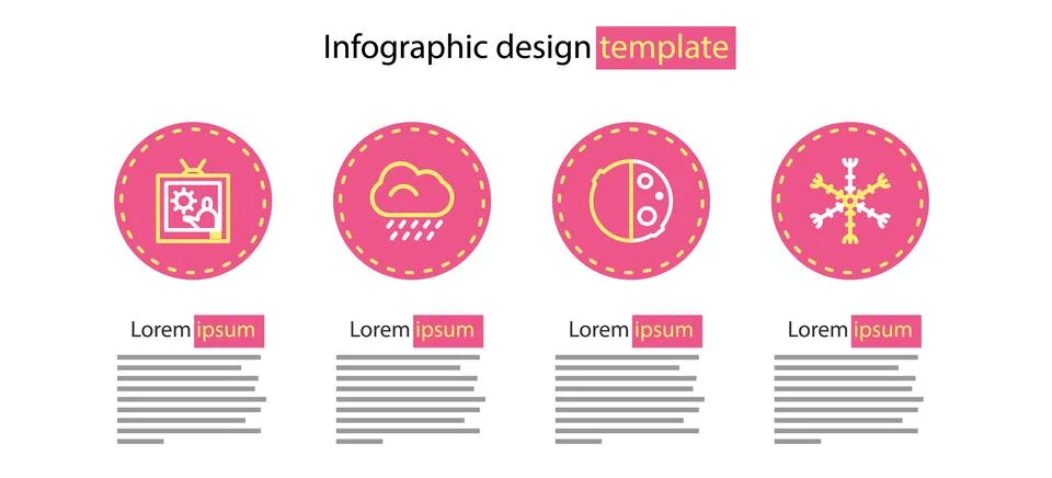 Set line Eclipse of the sun, Snowflake, Cloud with rain and Weather forecas.. 스톡 일러스트