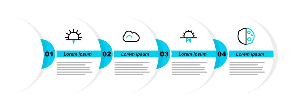 Set line Eclipse of the sun, Sunset, Cloud and Sunrise icon. Vector Stock Illustration
