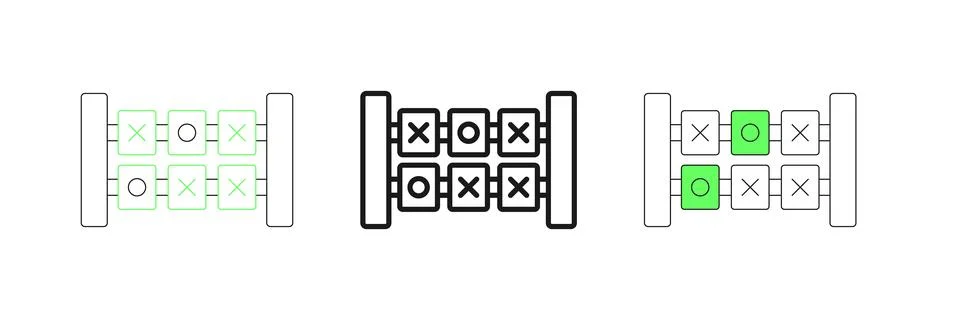 Set line Education logic game for preschool kids icon isolated on white bac.. イラスト素材