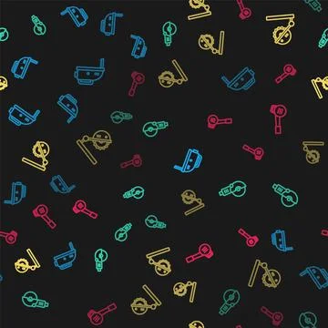 Set line Electric jigsaw, Angle grinder, Table for woodwork and Leaf garden Stock Illustration