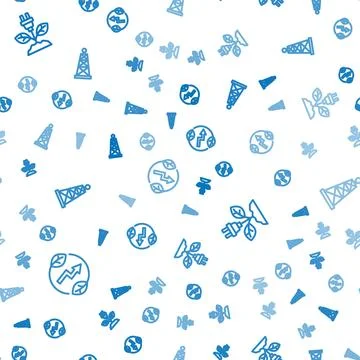 Set line Electric saving plug in leaf, and Oil rig on seamless pattern. Vector Illustrazione stock