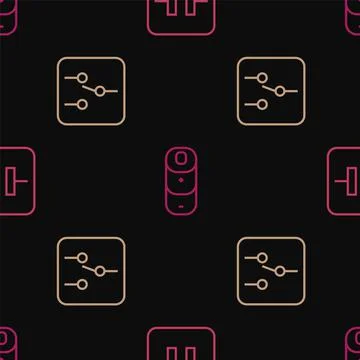 Set line Electrolytic capacitor, Switch in electronic circuit and Battery cha Illustrazione stock