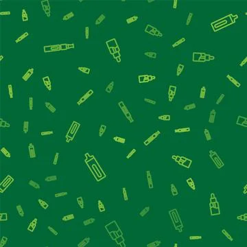 Set line Electronic cigarette, and Vape liquid bottle on seamless pattern Stock Illustration