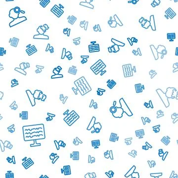 Set line Encephalogram, Finding problem in psychology and Solution on seamless Stockillustratie