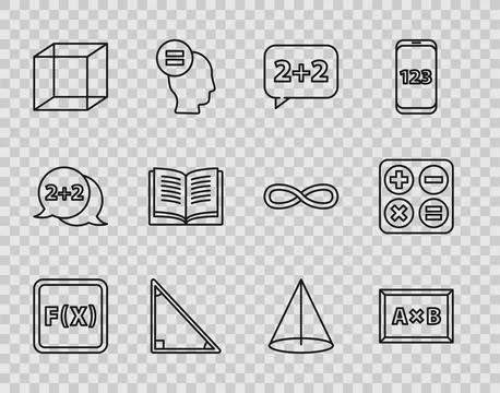 Set line Equation solution, Calculation, Graph, schedule, chart, diagram Stock Illustration