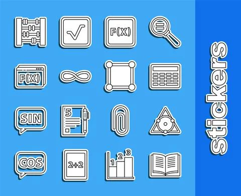 Set line Equation solution, Chalkboard, Function mathematical symbol, Geometric イラスト素材