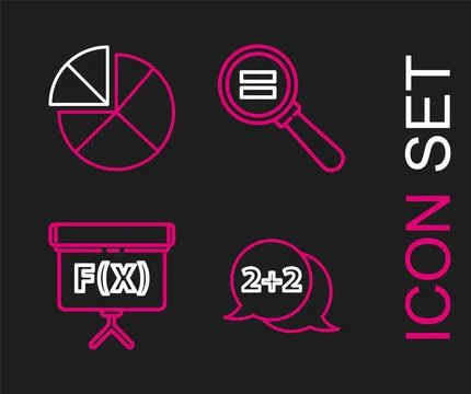 Set line Equation solution, Chalkboard, Calculation and Graph, schedule, ch.. Stock Illustration