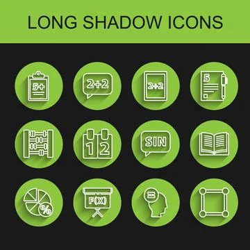 Set line Equation solution, Geometric figure Cube, Mathematics function sin.. Illustrazione stock