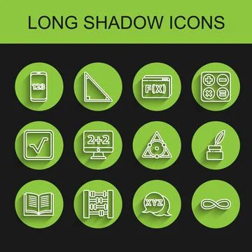 Set line Equation solution, Graph, schedule, chart, diagram, Book with word Stock Illustration